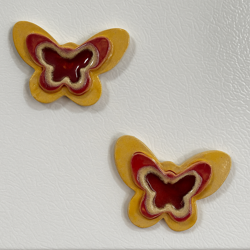 Handmade Ceramic Butterfly Magnet
