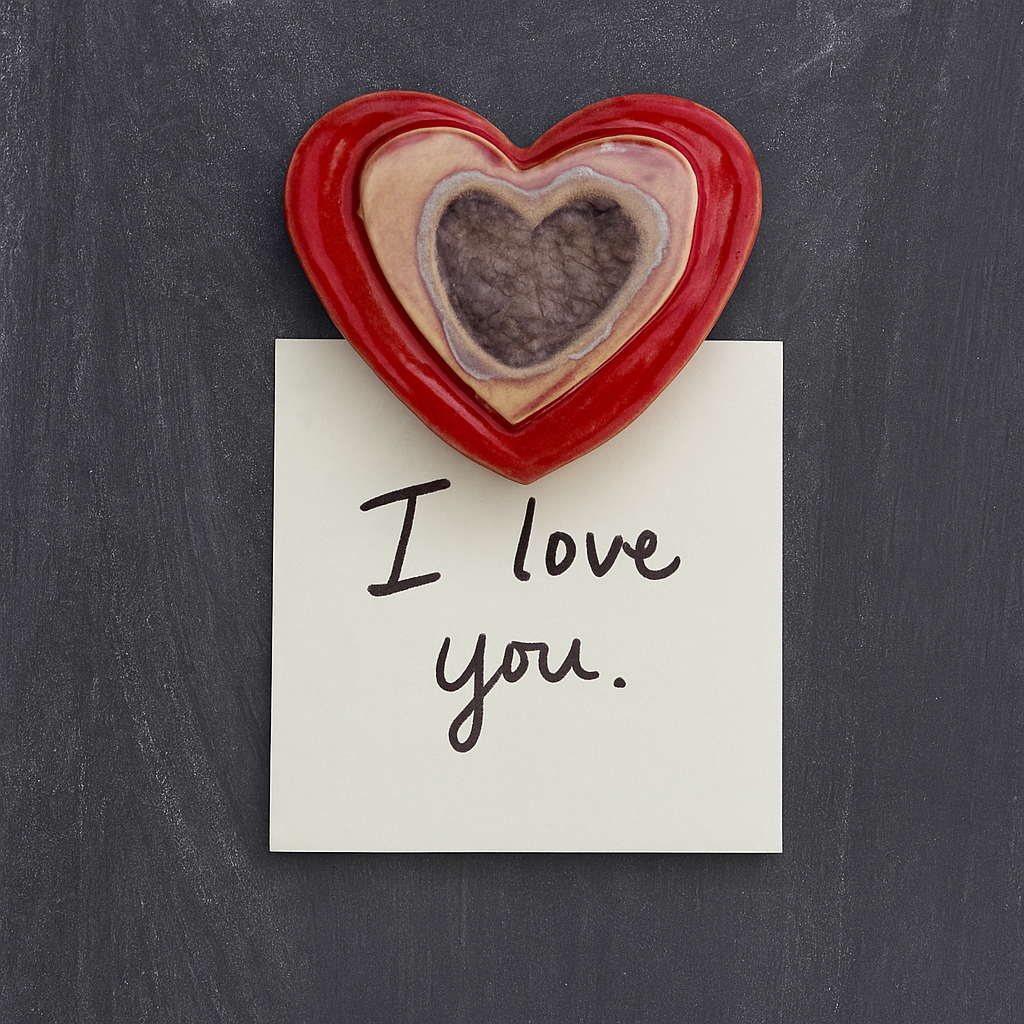 Handmade Ceramic Heart Magnet