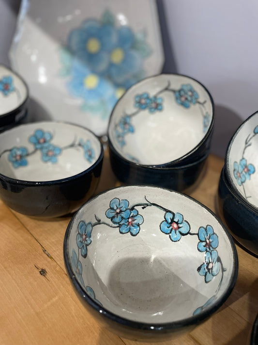 Hand Painted Blossom Noodle Bowls