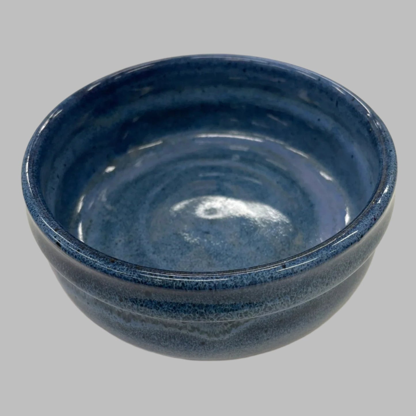 Blue midnight drip ceramic bowl 